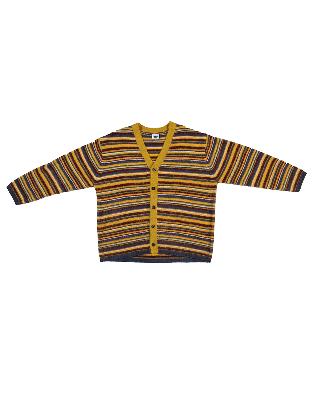 Multico – Cardigan shaggy oversize à rayures