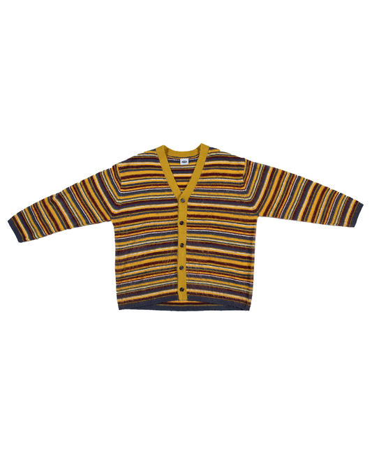 Multico – Cardigan shaggy oversize à rayures