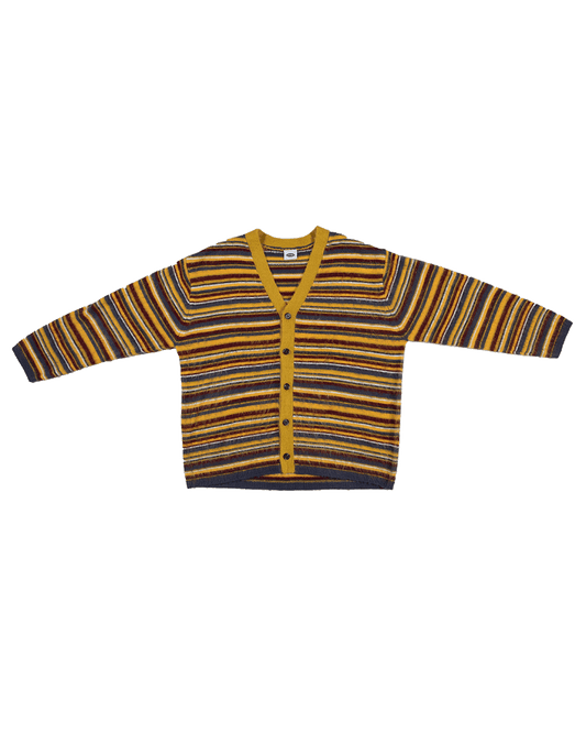 Multico – Cardigan shaggy oversize à rayures