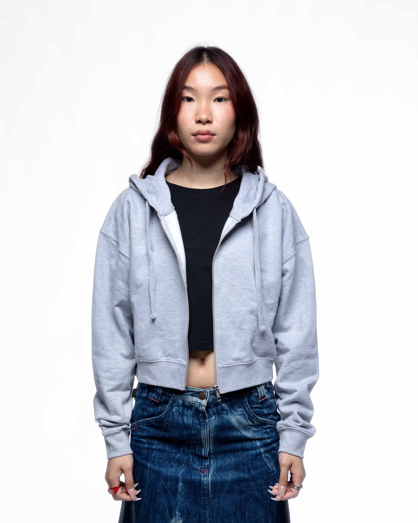 EGGMAN95 – Hoodie crop zippé femme