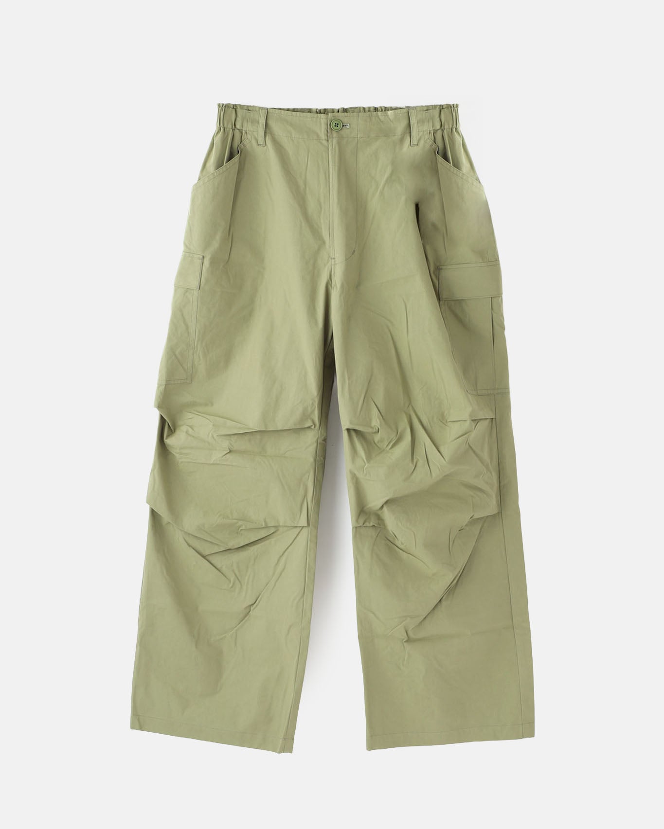 Pantalon cargo DDP coupe large, coloris kaki, poches latérales