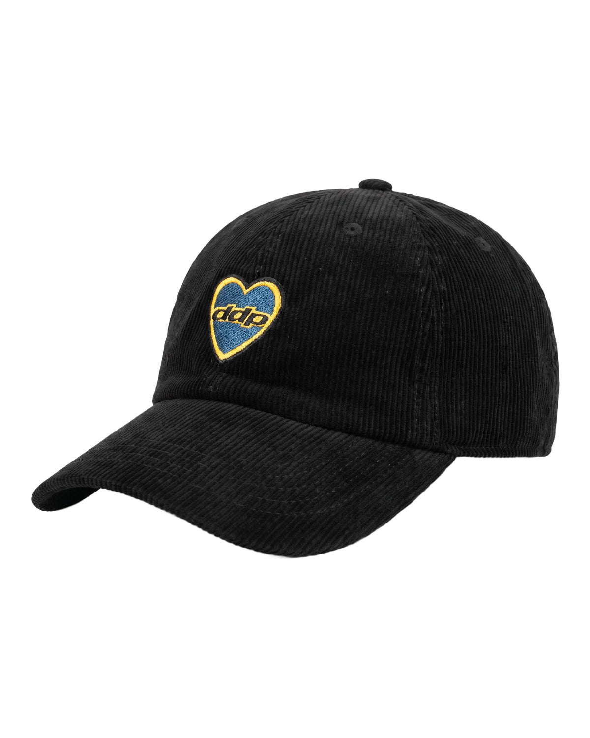 Casquette baseball DDP Heart 95 en velours côtelé – coloris Noir – vue de trois quarts