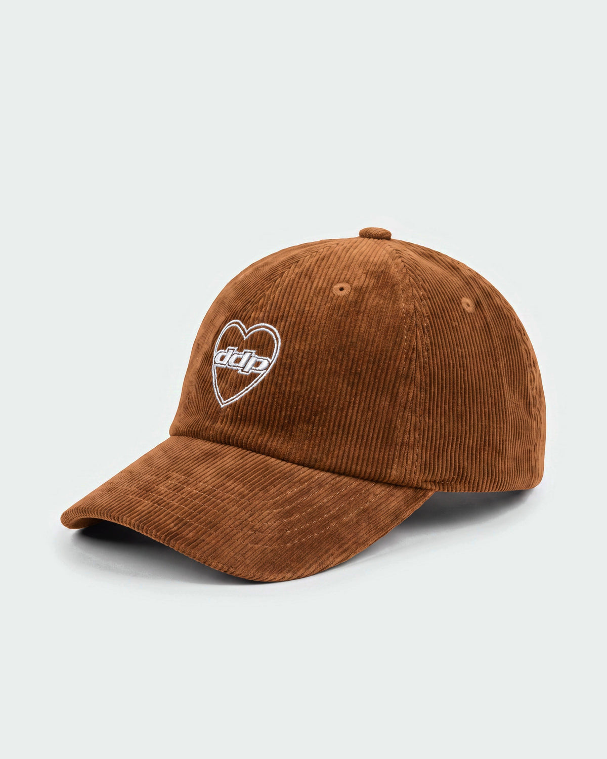 Casquette baseball DDP Heart 95 B&W en velours côtelé – coloris Taupe – vue de trois quarts