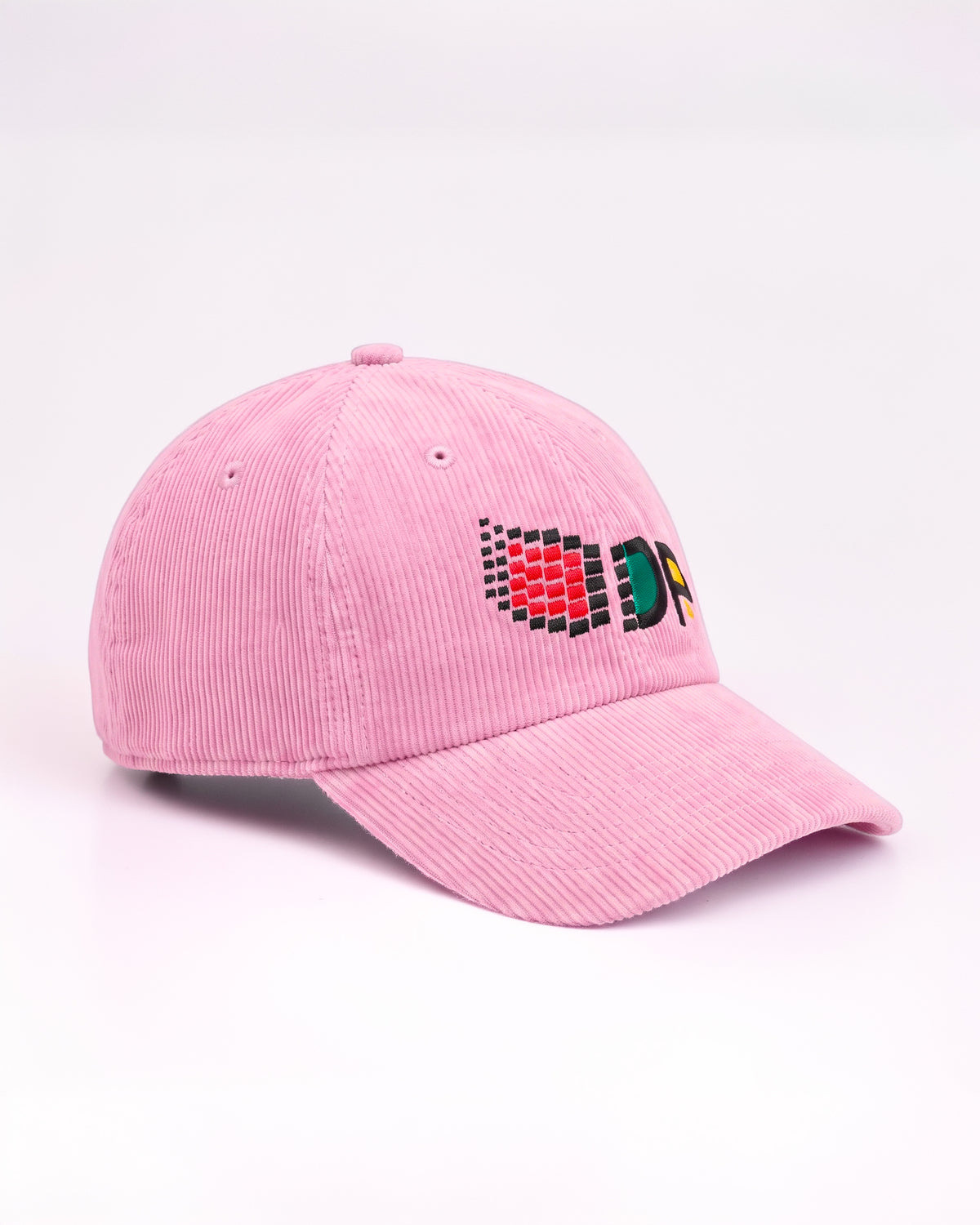 Casquette baseball DDP WINDEGS95 en velours côtelé – coloris Rose – vue de trois quarts