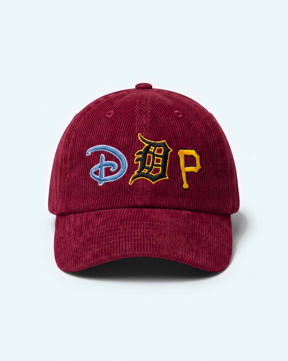 Casquette baseball DDP Fan Logo en velours côtelé – coloris Bordeaux – vue de face