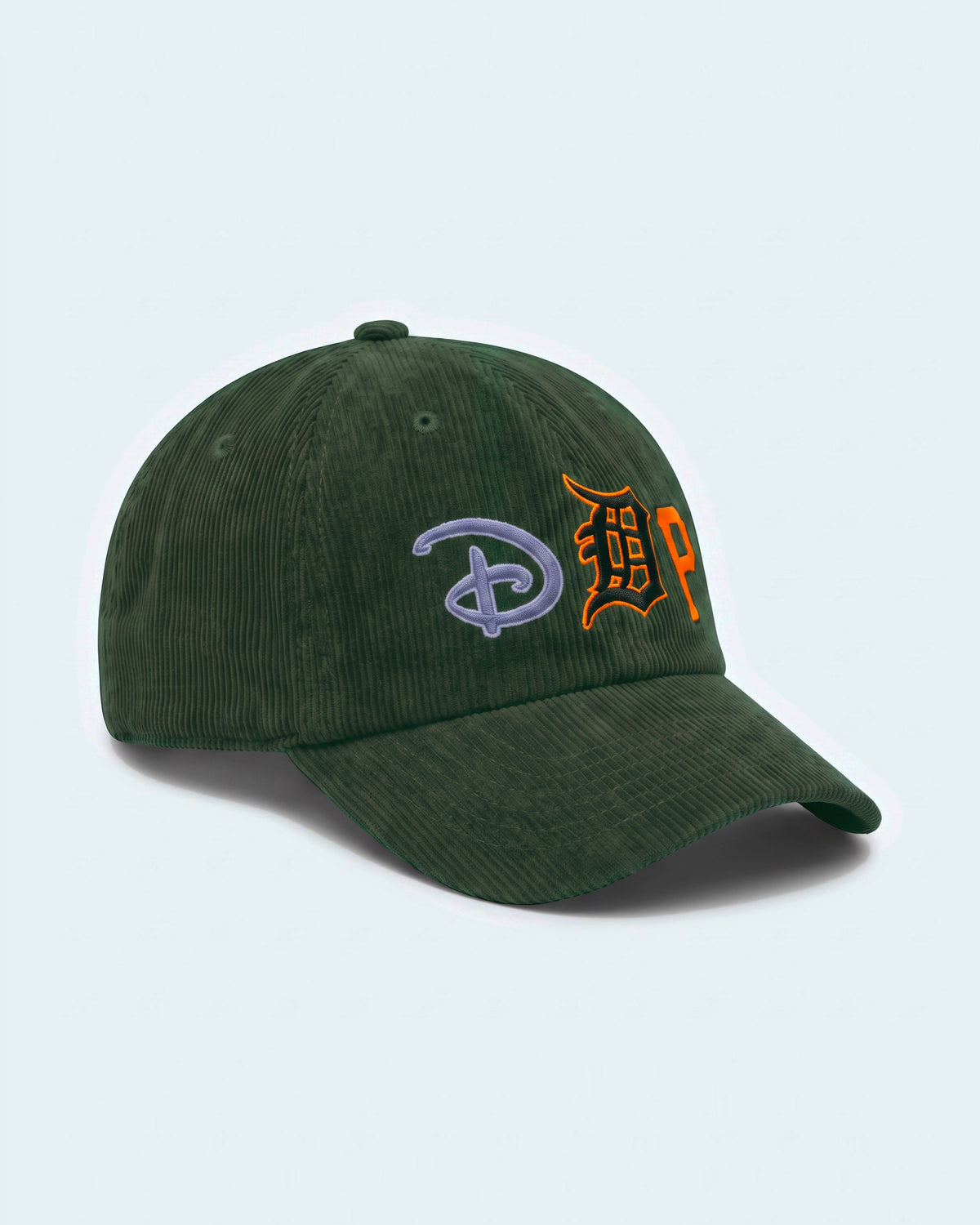 Casquette baseball DDP Fan Logo en velours côtelé – coloris Vert – vue de trois quarts