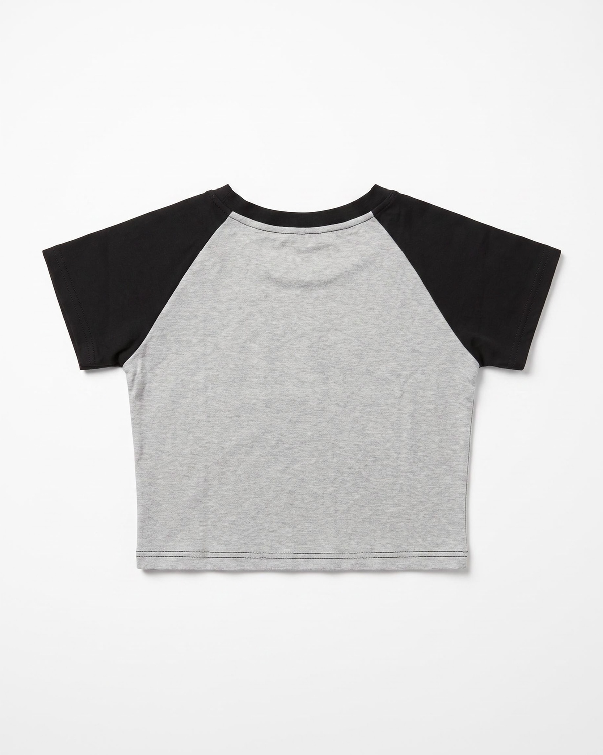 Baby Tee DDP La Vache Gris / Noir – dos à plat