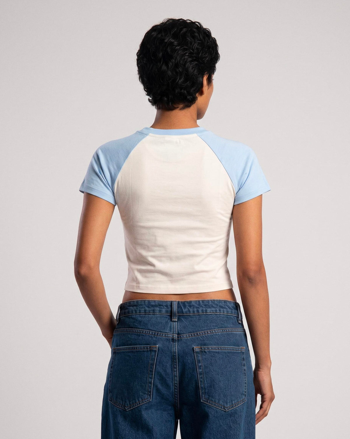 Baby Tee DDP I Love DDP Naturel / Bleu – vue portée dos