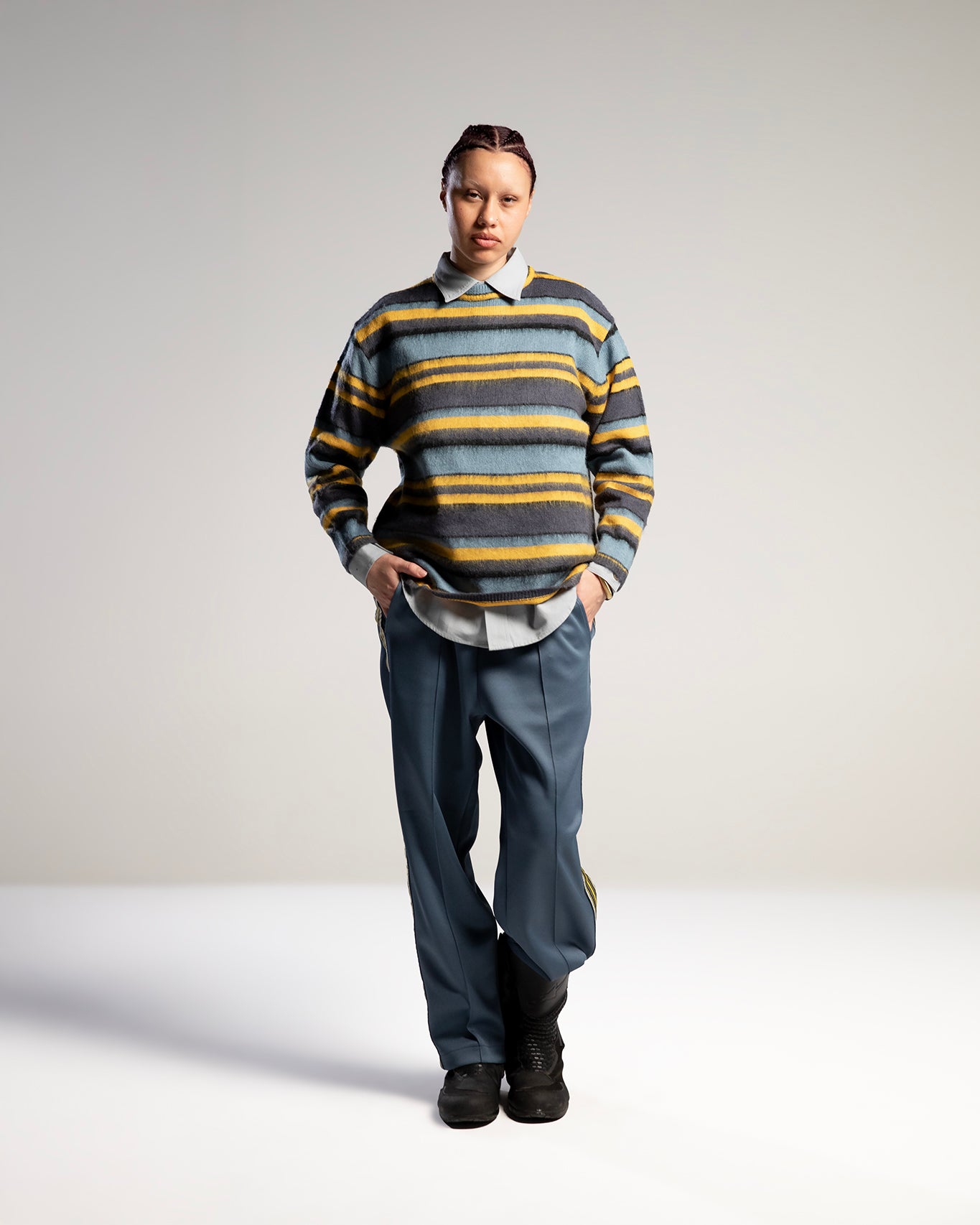 DDP Vintage – Pull en maille oversize à rayures