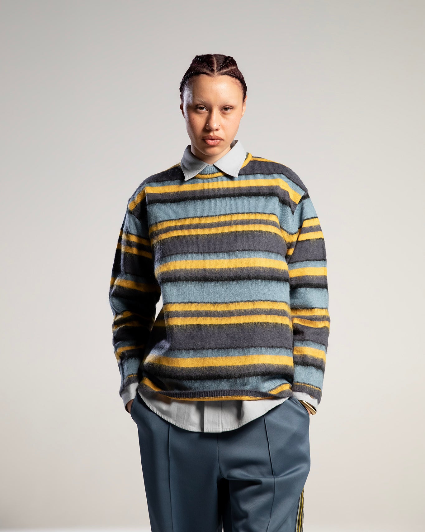 DDP Vintage – Pull en maille oversize à rayures