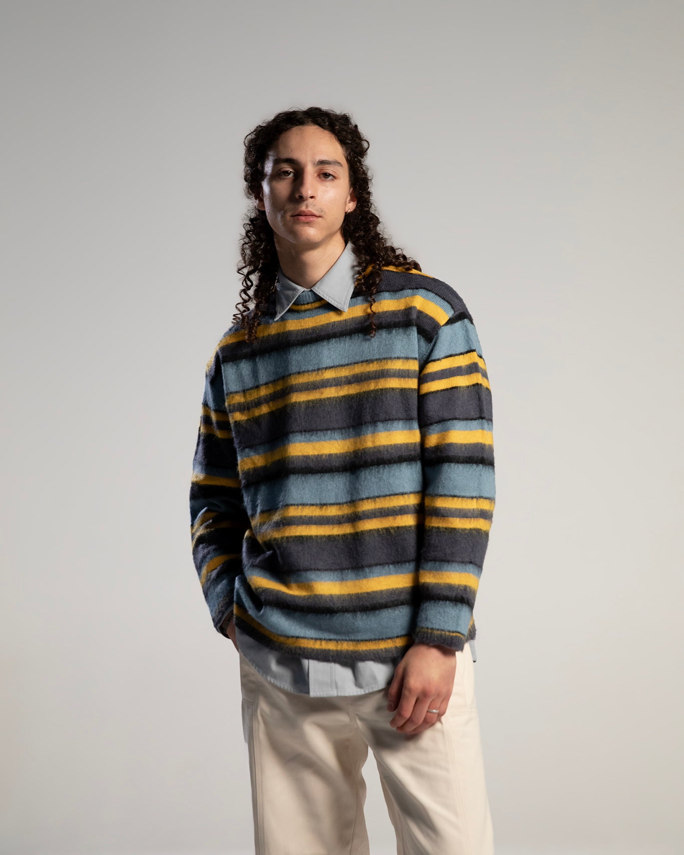 DDP Vintage – Pull en maille oversize à rayures