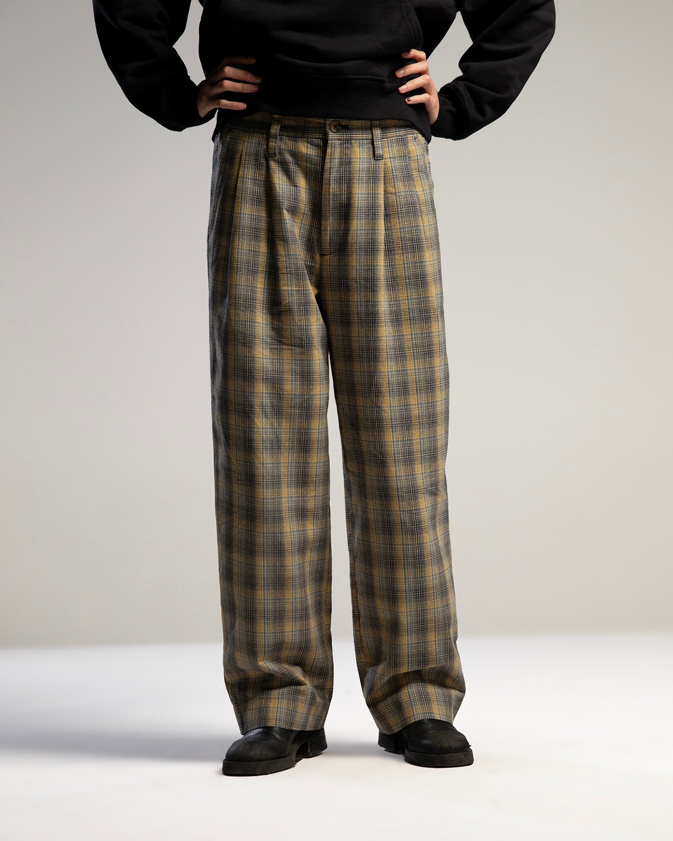 Baggy Carreaux – Pantalon coupe large en coton