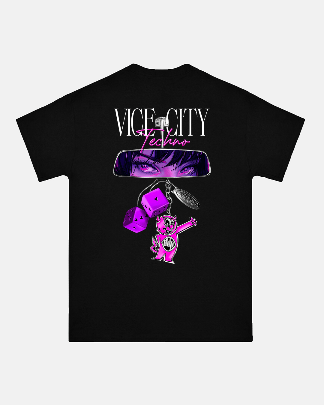 T-shirt coupe droite noir DDP x Vice City