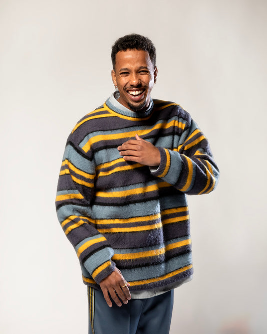 DDP Vintage – Pull en maille oversize à rayures